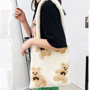 Fluffy teddy bear bag